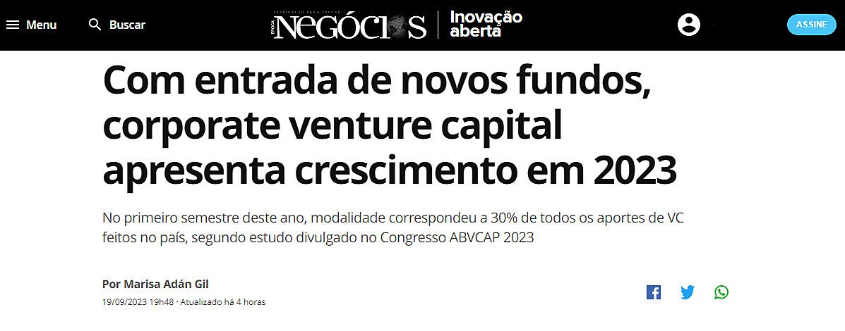 Com entrada de novos fundos, corporate venture capital apresenta crescimento em 2023
